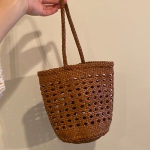 Adorbs Dragon Diffusion leather woven small bucket bag